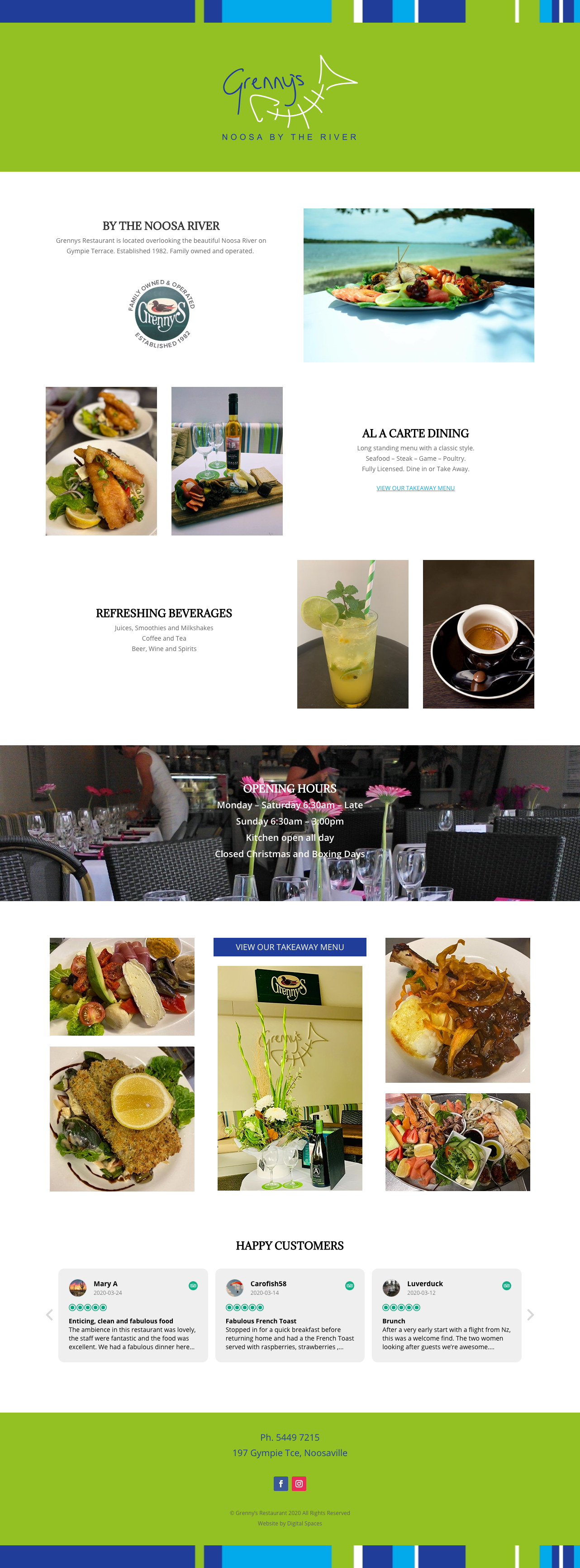 Grennys Restaurant website